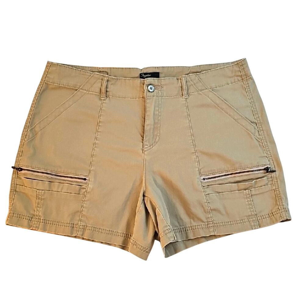 Supplies Women's Eight Pocket Zip & Button Closure Tan Cargo Shorts Size 16